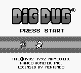 Dig Dug title screen for GameBoy